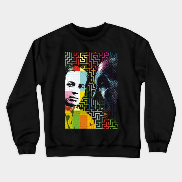 Jorge Luis Borges Crewneck Sweatshirt by Exile Kings 